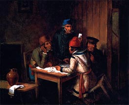A Game of Cards, 1848 von Cornelius Krieghoff | Leinwand Kunstdruck