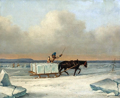 The Ice Cutters on the St. Lawrence at Longueuil, 1850 | Cornelius Krieghoff | Giclée Leinwand Kunstdruck