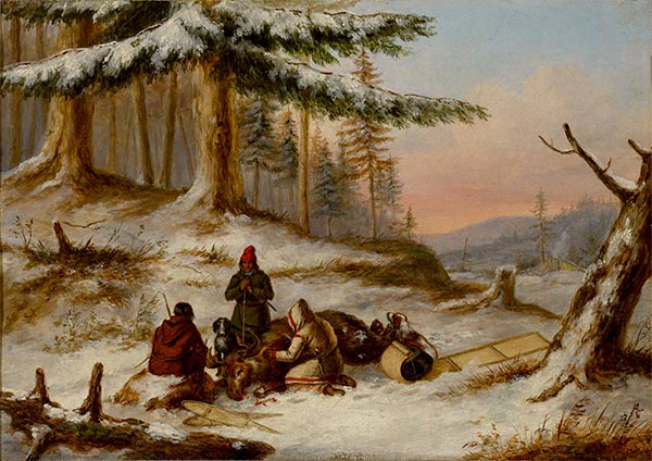 Moose Hunters, c.1859 | Cornelius Krieghoff | Giclée Canvas Print