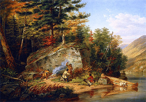 Chippewa-Indianer am Huronsee, 1864 | Cornelius Krieghoff