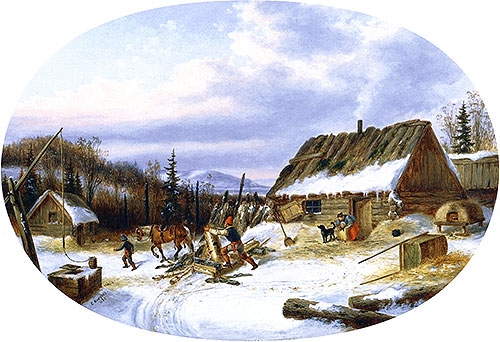 Settler's House, Laval, 1863 | Cornelius Krieghoff | Giclée Leinwand Kunstdruck