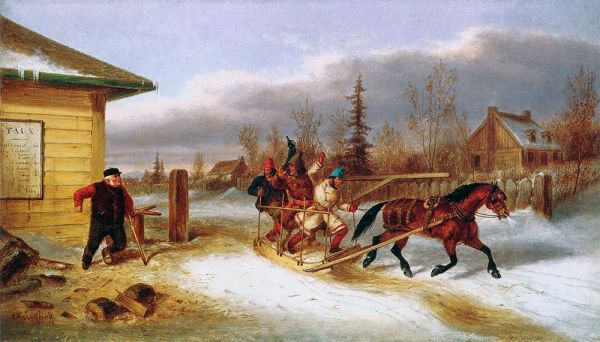 Cheating the Toll Man, c.1863 | Cornelius Krieghoff | Giclée Leinwand Kunstdruck