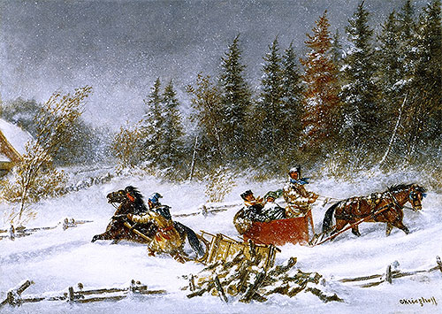 A Winter Incident, c.1860 | Cornelius Krieghoff | Giclée Canvas Print