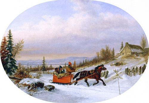 Habitants Returning from Town, c.1860 | Cornelius Krieghoff | Giclée Leinwand Kunstdruck