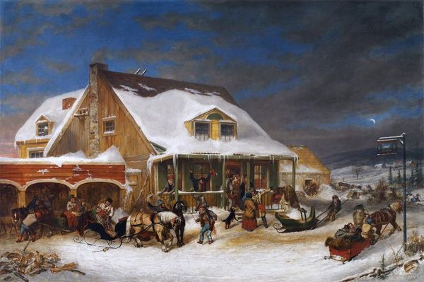 After the Ball, Chez Jolifou, 1856 | Cornelius Krieghoff | Giclée Leinwand Kunstdruck