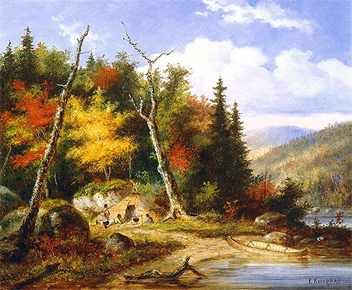Lake Memphremagog, c.1860 | Cornelius Krieghoff | Giclée Leinwand Kunstdruck