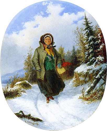 Going to Market, c.1860 | Cornelius Krieghoff | Giclée Leinwand Kunstdruck