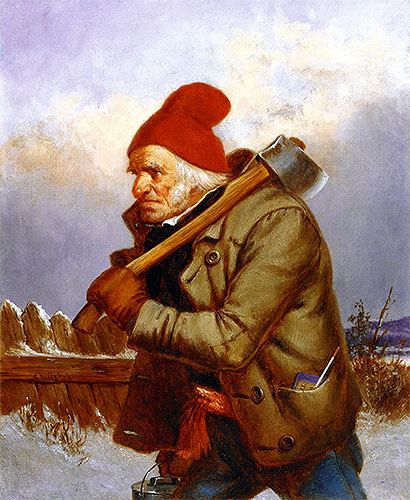 The Woodcutter, 1857 | Cornelius Krieghoff | Giclée Leinwand Kunstdruck