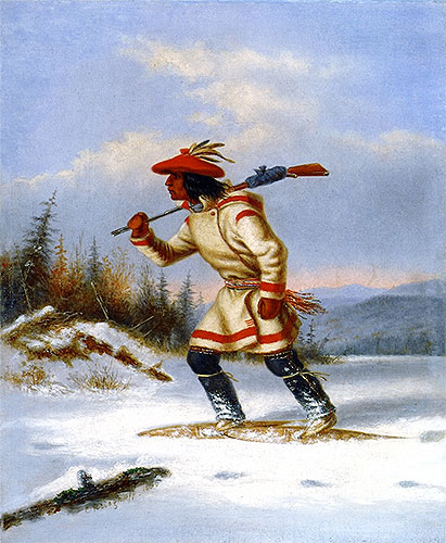 The Indian Hunter, 1866 | Cornelius Krieghoff | Giclée Leinwand Kunstdruck
