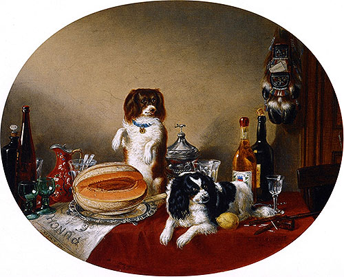 Cornelius Krieghoff | The Pets and the Materials, 1860 | Giclée Leinwand Kunstdruck