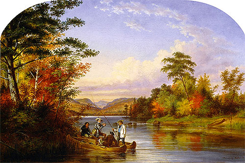 The Narrows on Lake St. Charles, 1859 | Cornelius Krieghoff