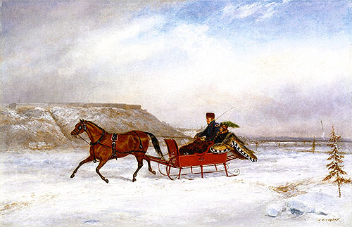 Lt. Alfred Torrens and His Wife in Front of the Citadel, c.1854 | Cornelius Krieghoff
