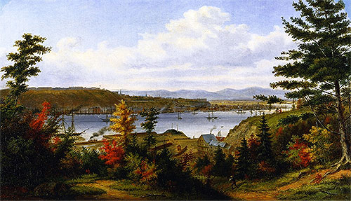 View of Quebec City from Pointe-Lévis, 1863 | Cornelius Krieghoff | Giclée Leinwand Kunstdruck