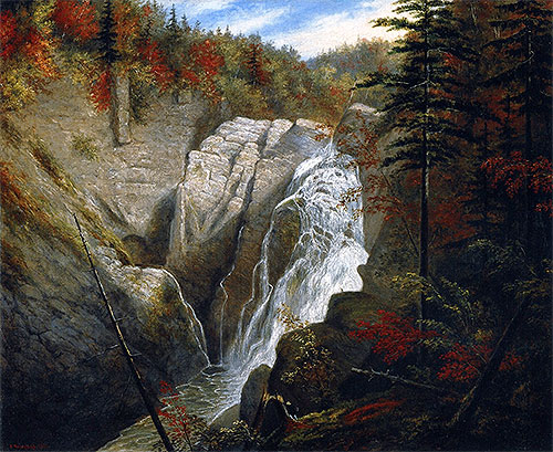 The St. Anne Falls, 1855 | Cornelius Krieghoff | Giclée Leinwand Kunstdruck