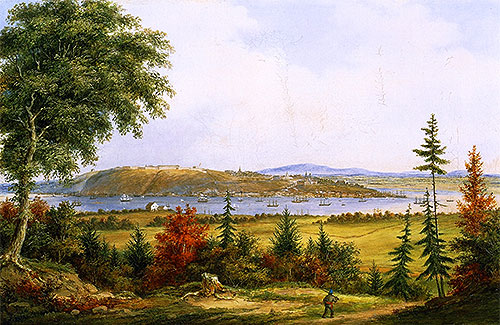 Quebec from Pointe-Lévis, 1853 | Cornelius Krieghoff | Giclée Leinwand Kunstdruck