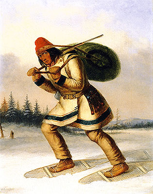 Indian Trapper on Snowshoes, c.1849 | Cornelius Krieghoff