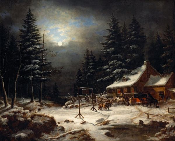 White Horse Inn by Moonlight, 1851 | Cornelius Krieghoff