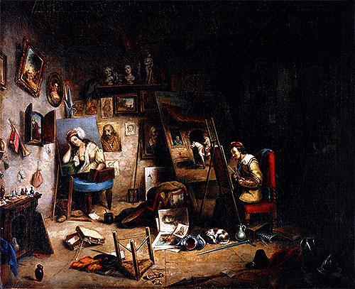 The Artist's Studio, c.1845 | Cornelius Krieghoff | Giclée Canvas Print
