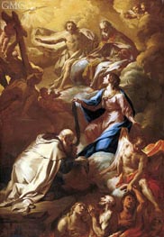 Saint Simon Stock and the Virgin Interceding for Souls in Pergatory, undated von Corrado Giaquinto | Leinwand Kunstdruck