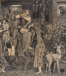 Mary Magdalene at the Door of Simon the Pharisee, 1858 by Rossetti | Paper Art Print