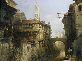 David Roberts | Old Buildings on the Darro, Granada, 1834 | Giclée Canvas Print