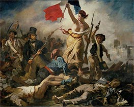 Freiheit führt das Volk, 1830 von Eugène Delacroix | Leinwand Kunstdruck