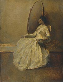 Dame in Weiß I, c.1910 von Thomas Wilmer Dewing | Leinwand Kunstdruck