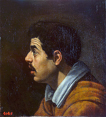 Head of a Man in Profile, c.1616 | Velazquez | Giclée Leinwand Kunstdruck
