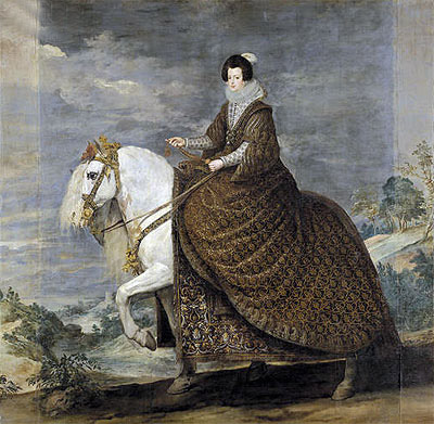 Königin Isabel de Bourbon, Gemahlin von Felipe IV zu Pferd, c.1635/36 | Velazquez