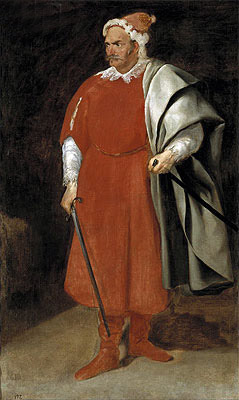 The Buffoon 'Redbeard' Cristobal de Castaneda y Pernia, c.1635 | Velazquez | Giclée Leinwand Kunstdruck