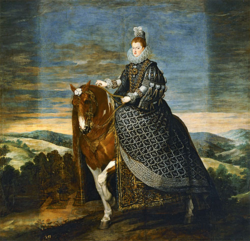 Königin Margarita de Österreich zu Pferd, c.1635 | Velazquez | Giclée Leinwand Kunstdruck
