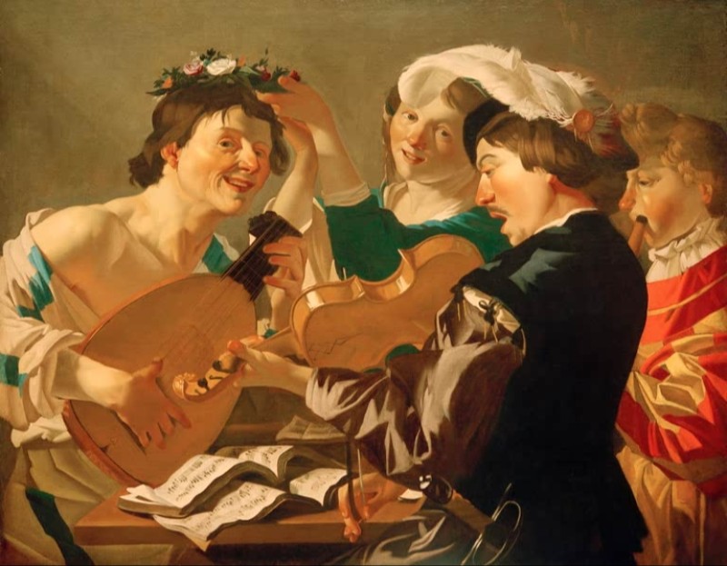 Company Making Music (The Concert), c.1595/24 | Dirck van Baburen | Giclée Canvas Print