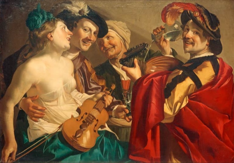 Concert (The Prodigal Son amongst the Prostitutes), 1623 | Dirck van Baburen | Giclée Canvas Print