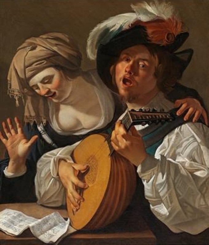 The Duet, 1622 | Dirck van Baburen | Giclée Canvas Print