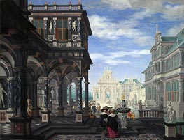 Ein architektonischer Fantasie, 1634 von Dirck van Delen | Leinwand Kunstdruck