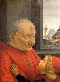 Ein alter Mann und sein Enkel, c.1490 von Ghirlandaio | Leinwand Kunstdruck