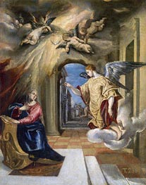 Die Verkündigung, c.1570 von El Greco | Leinwand Kunstdruck