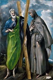 St. Andreas und St. Francis, c.1595 von El Greco | Leinwand Kunstdruck