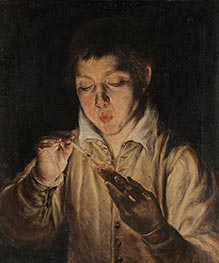 Boy Blowing an Ember | El Greco | Painting Reproduction