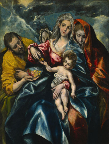 Die Heilige Familie mit Maria Magdalena, c.1590/95 | El Greco | Giclée Leinwand Kunstdruck