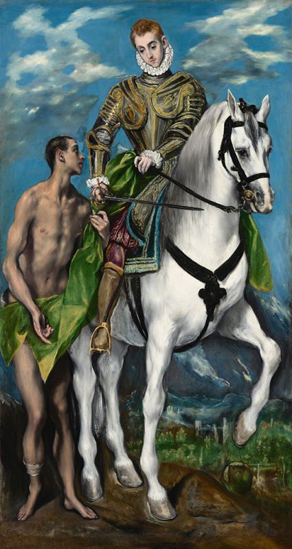 Der heilige Martin und der Bettler, c.1597/99 | El Greco | Giclée Leinwand-Kunstdruck