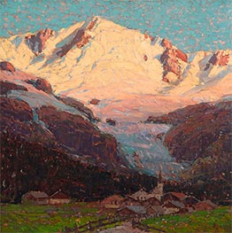 Edgar Alwin Payne | Village below Mont Blanc, Undated | Giclée Canvas Print