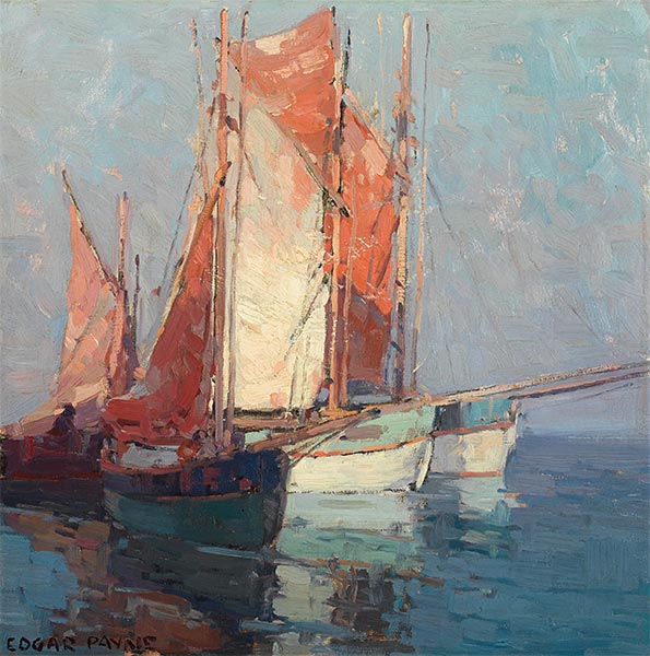 Edgar Alwin Payne | French sailboats, Undated | Giclée Canvas Print
