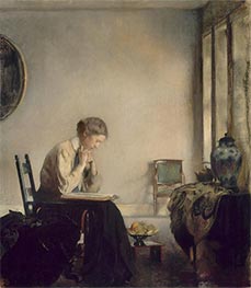 Edmund Charles Tarbell | Girl Reading, 1909 | Giclée Canvas Print
