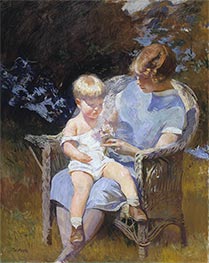 Marjorie und der kleine Edmund, 1928 von Edmund Charles Tarbell | Leinwand Kunstdruck