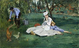 The Monet Family in Their Garden at Argenteuil, 1874 by Manet | Canvas Print