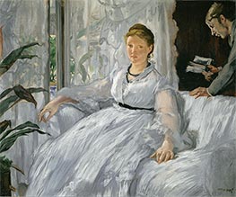 Madame Manet (Reading), 1868 von Manet | Leinwand Kunstdruck