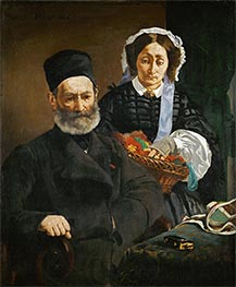 Portrait of Monsieur and Madame Auguste Manet, 1860 von Manet | Leinwand Kunstdruck