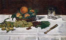 Still Life: Fruit on a Table, 1864 by Manet | Canvas Print