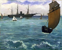 The 'Kearsarge' at Boulogne, 1864 by Manet | Canvas Print